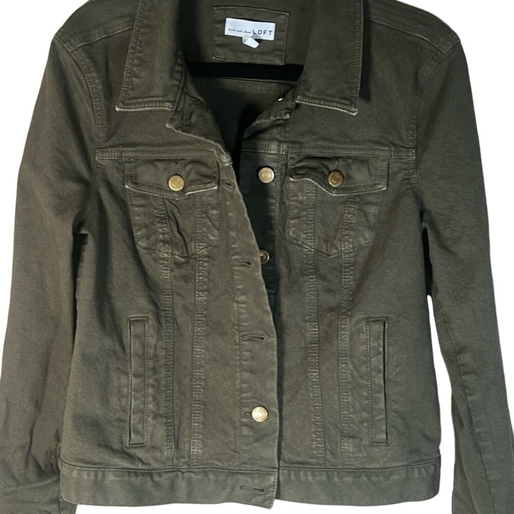NEW Loft Celestine Evening Olive Trucker Jacket size Medium